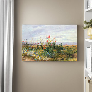 THREE POSTS™ 'Wildflowers with a View of Dublin, Dunleary' by Mark Adlington, Flowers in Ireland Scenic Wall Art