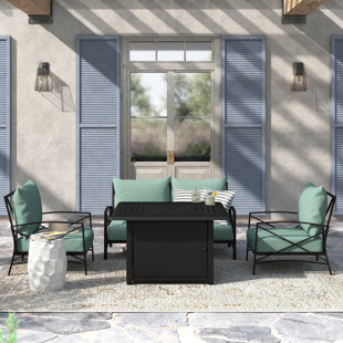 KELLY CLARKSON HOME Elijah 4 - Person Outdoor Seating Group with Cushions