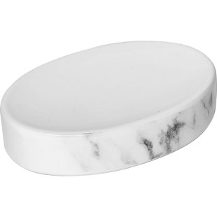 EVIDECO Oval Marble Effect Soap Dish Cup Dispenser