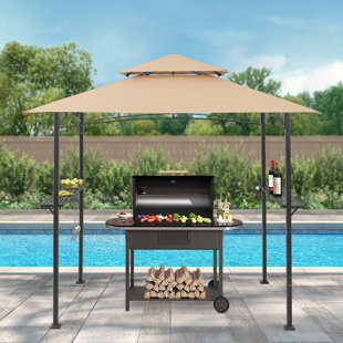 ABBLE INC. Abble 8 Ft. W x 5 FT. D Outdoor Steel BBQ Grill Gazebo