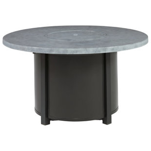 SIGNATURE DESIGN BY ASHLEY Coulee Mills 25" H x 48" W Aluminum Outdoor Fire Pit Table with Lid