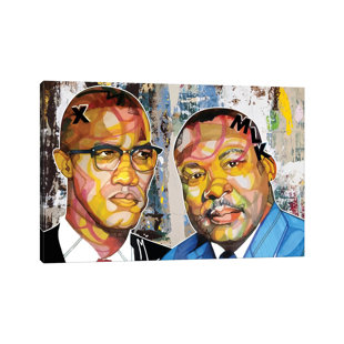 ICANVAS Malcolm X Martin by Domonique Brown - Wrapped Canvas Gallery-Wrapped Canvas Giclée