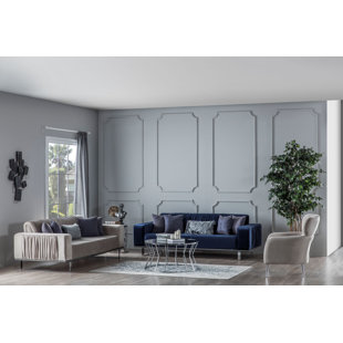 ZELLANO 4 - Piece Velvet Living Room Set