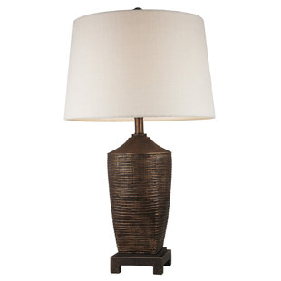HOMEROOTS Fantastic Rustic Ribbed Bronze Table Lamp