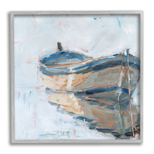 STUPELL INDUSTRIES " Abandoned Paddling Watercraft Quiet Icy Ocean " by Ethan Harper Painting Print