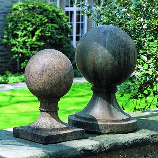 CAMPANIA INTERNATIONAL Small Sphere Square Base Finial Statue