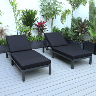 LEISUREMOD Outdoor Metal Chaise Lounge