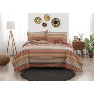 BROOKLYN LOOM Cotton Striped Quilt Set