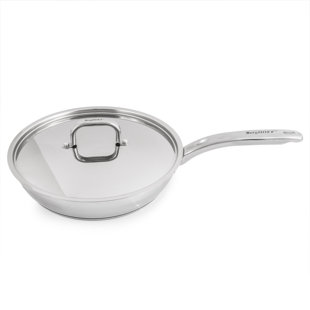 BERGHOFF SS 18/10 2.5 Qt Skillet With SS Lid, Belly Shape, 10.5"