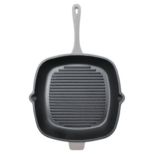 BERGHOFF Neo 11" Cast Iron Square Grill Pan, Meringue