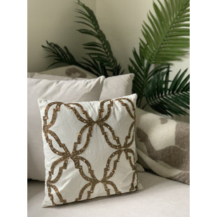 NOORI RUG BRIX Velvet Beaded Throw Pillow
