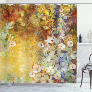 AMBESONNE Floral Shower Curtain with Hooks Included