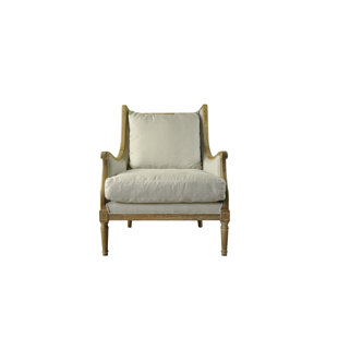 SHATANA HOME Ryant Warren Chair in Antique White and Linen