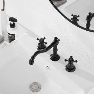 UFINE Widespread 2-handle Bathroom Faucet with Drain Assembly
