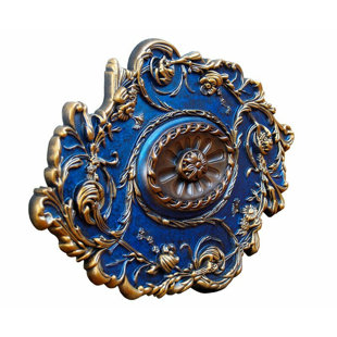 FROMPLAINTOBEAUTIFULINHOURS Blue Diamond 26" D Polyurethane Hand Painted Ceiling Medallion