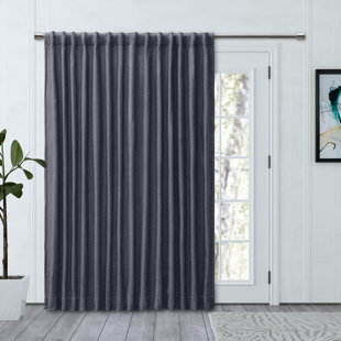 RICARDO TRADING Cotton Blend Chevron Room Darkening Unlined Rod Pocket Single Patio Curtain Panel
