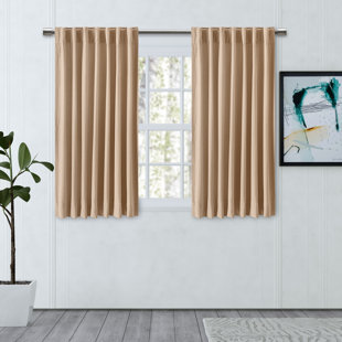 RICARDO TRADING Cotton Blend Chevron Room Unlined Rod Pocket Single Short Curtain Panel