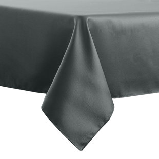 Ultimate Textile Herringbone - Fandango 60 X 108-Inch Rectangular Tablecloth, Charcoal Grey