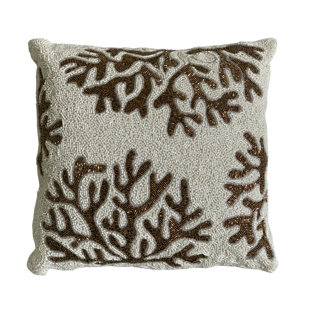 NOORI RUG White MARCUS Beaded Throw Pillow