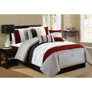LADY SANDRA Modern & Contemporary Striped Comforter Set