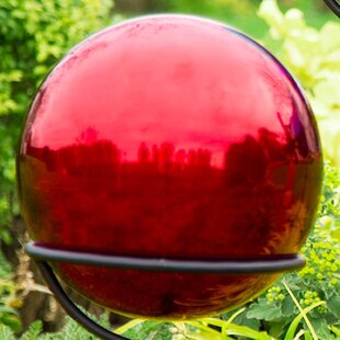 PLOW & HEARTH Weather Resistant Metal Abstract Gazing Ball