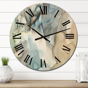 EAST URBAN HOME Gray Tender Liquid Art I - Modern Wall Clock