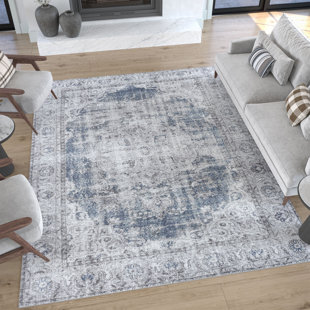 TAYSE RUGS Machine Washable Oriental Flatweave Gray/White Area Rug