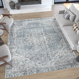 TAYSE RUGS Machine Washable Oriental Flatweave Gray/White Area Rug