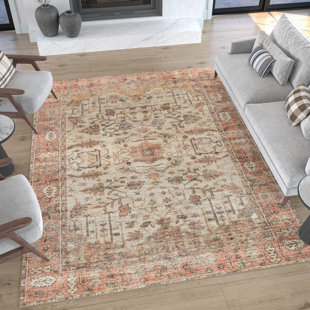 TAYSE RUGS Machine Washable Oriental Flatweave Cotton Cream Area Rug