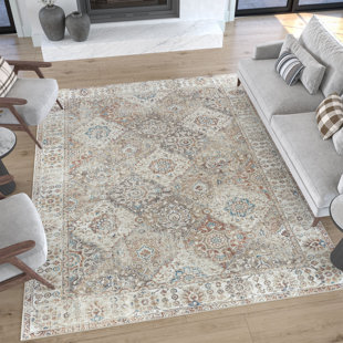 TAYSE RUGS Machine Washable Oriental Flatweave Gray/Taupe/Brown Area Rug