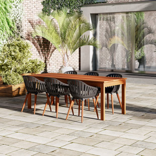 KITSCO Ciaran Rectangular 6 - Person Outdoor Dining Set