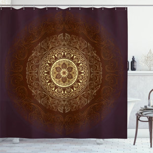 BLOOMSBURY MARKET Audington Damask Shower Curtain with Hooks Included