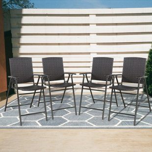 PEAK HOME FURNISHINGS Metal Outdoor 25'' Counter Stool (Set of 4)
