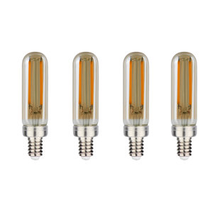 CANDEX LIGHTING 2 Watt (25 Watt Equivalent), T6 LED, Dimmable Light Bulb, Warm White (2200K) E12/Candelabra Base (Set of 4)