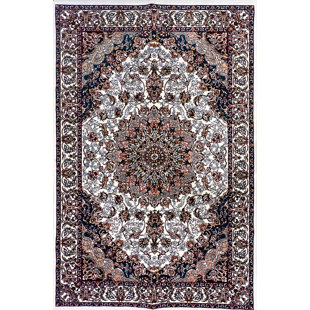 SCARLET RUGS Persian Machine Woven 100cm X 150cm Brown/White/Black Area Rug