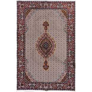 SCARLET RUGS Persian Machine Woven 75cm X 110cm Cream/Brown Area Rug