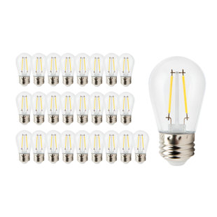 CANDEX LIGHTING 2 Watt (25 Watt Equivalent), S14 LED, Dimmable Light Bulb, (2200K) E26Medium (Standard) Base (Set of 25)