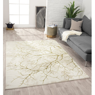 MDA RUG IMPORTS Ksamil Abstract Area Rug In Beige/Gold