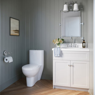 ARIEL BATH Hamlet 37'' Free Standing Single Bathroom Vanity with White Quartz Top