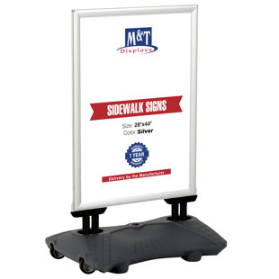 MT DISPLAYS Windpro Lite Water Base Weather Wind Resistant Outdoor Pavement Sidewalk Sign Holder 24X36 Inch Black