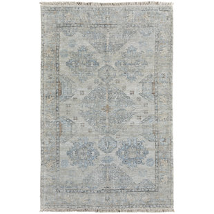 CANORA GREY Lawarren Hand-Knotted Cotton/Wool Beige Area Rug