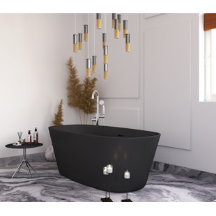 CASTELLOUSA Hermosa 71" x 34" Freestanding Soaking Solid Surface Bathtub