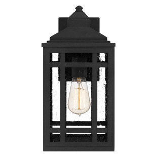 ILLUMINA DIRECT Mottled Black 14.5'' H Seeded Glass Outdoor Wall Lantern