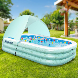 HOMECH 4' 9" x 9'10" x 6' Plastic Inflatable Pool
