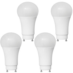CANDEX LIGHTING 9 Watt (60 Watt Equivalent) A19 LED Non-Dimmable Light Bulb 3000K GU24/Twist-Lock Base (Set of 4)