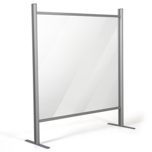 MT DISPLAYS Metal/Glass 1 Panel Sneeze Guard with Pass Through Window