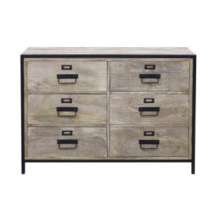 MILLWOOD PINES Anag 6 Drawer 43" W Solid Wood Double Dresser