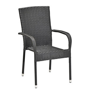 DREAMPATIO Lorenzo Wicker Outdoor Stackable Dining Armchairs (Set of 4)