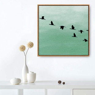 IDEA4WALL Animals " A Row Of Egrets Ascends The Green Sky "