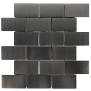 SYMPLE STUFF Bomford Metal Stainless Steel Brick Joint Mosaic Wall Tile